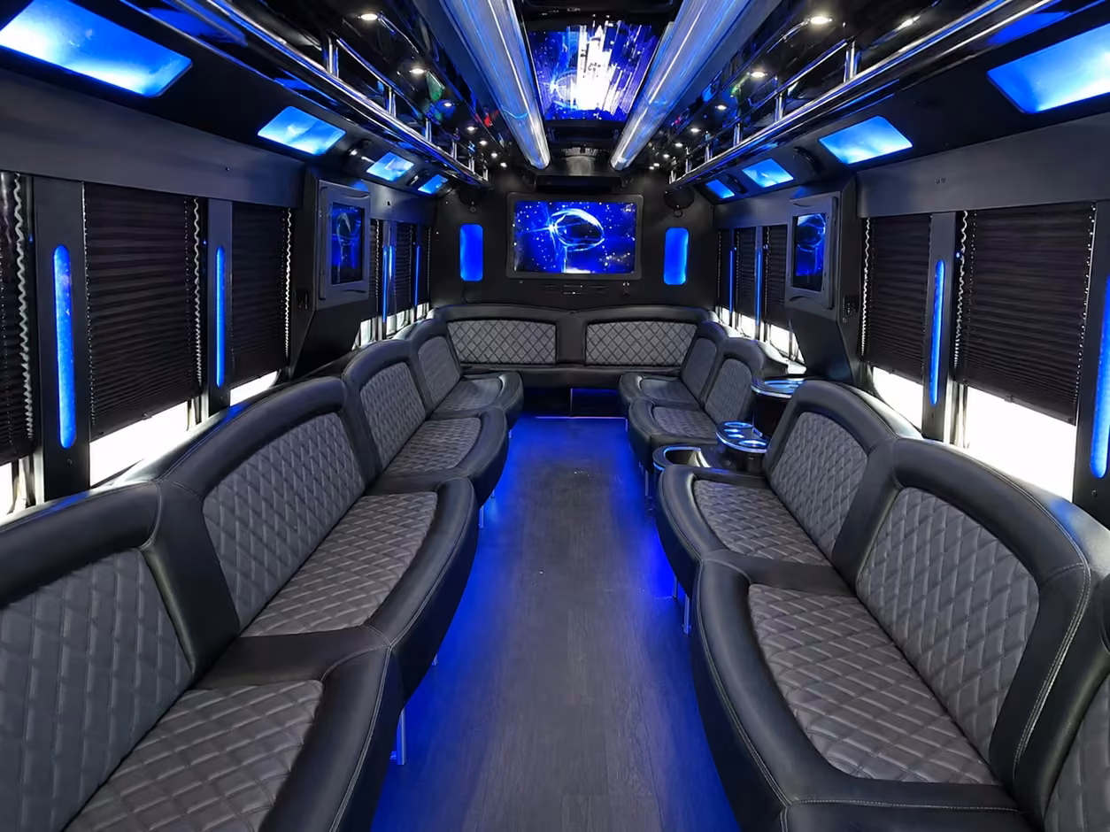15 passenger party bus interior