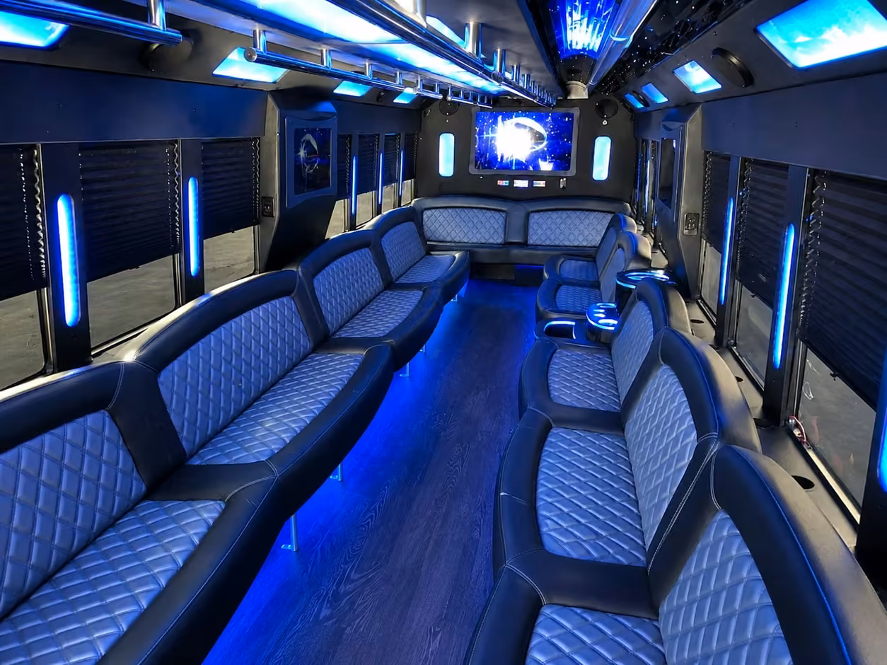 20 passenger party bus interior