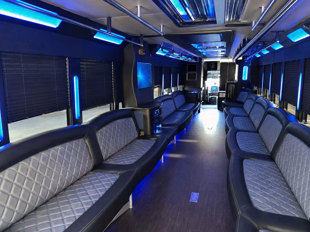 25 passenger party bus inside
