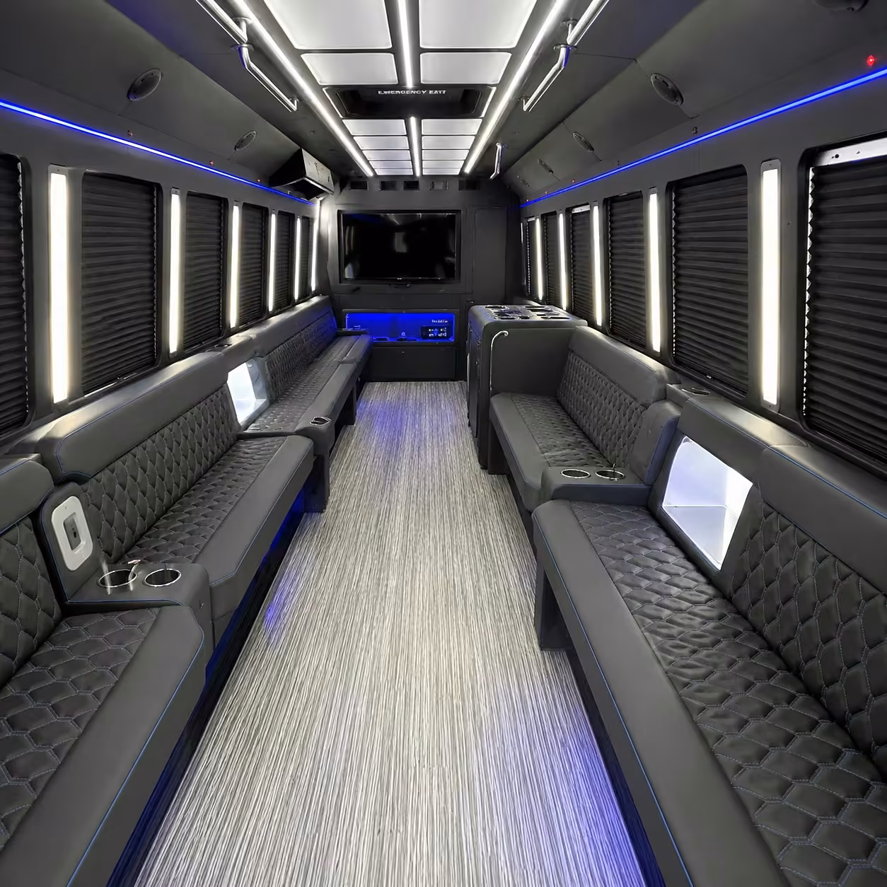 28 passenger party bus interior