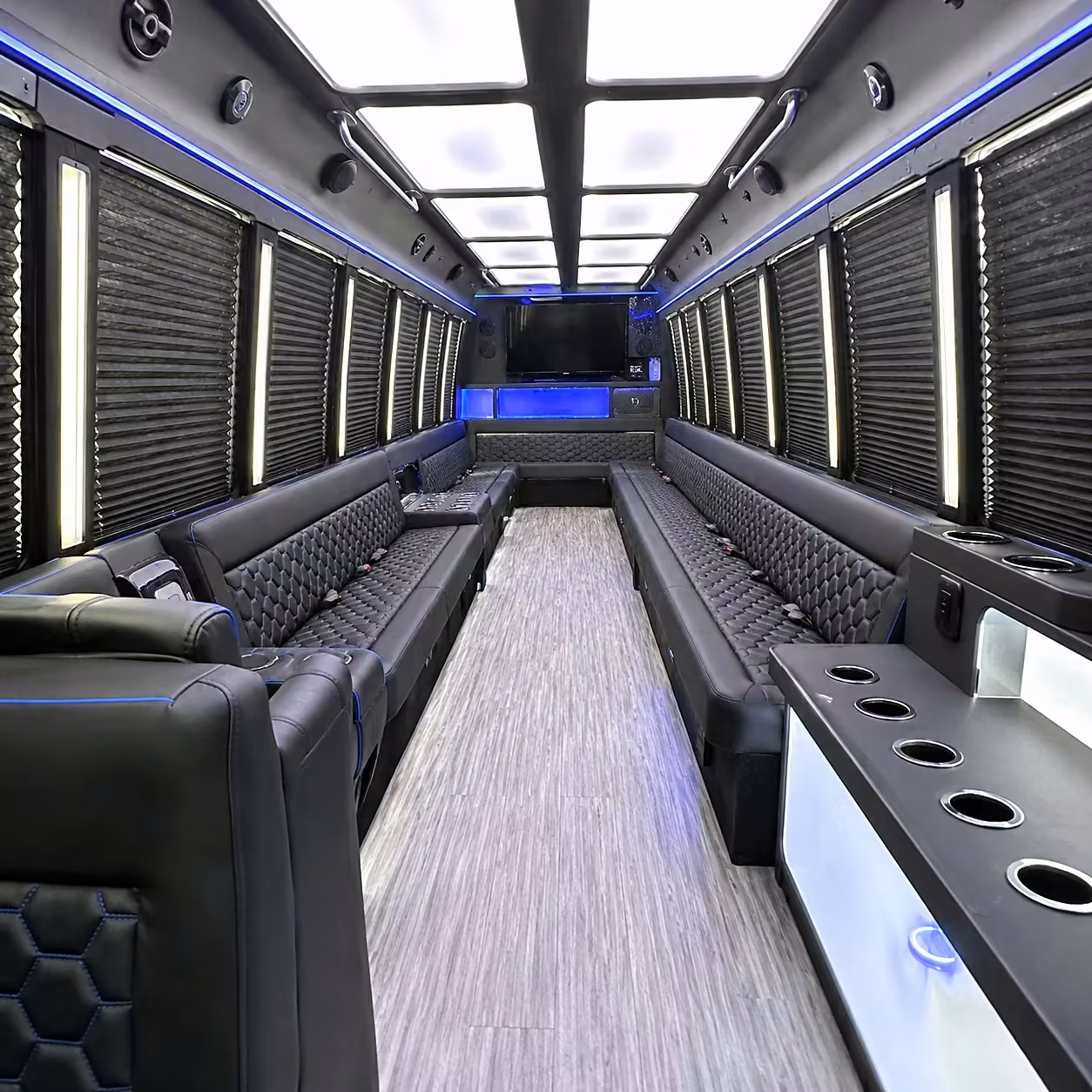 30 passenger party bus inside