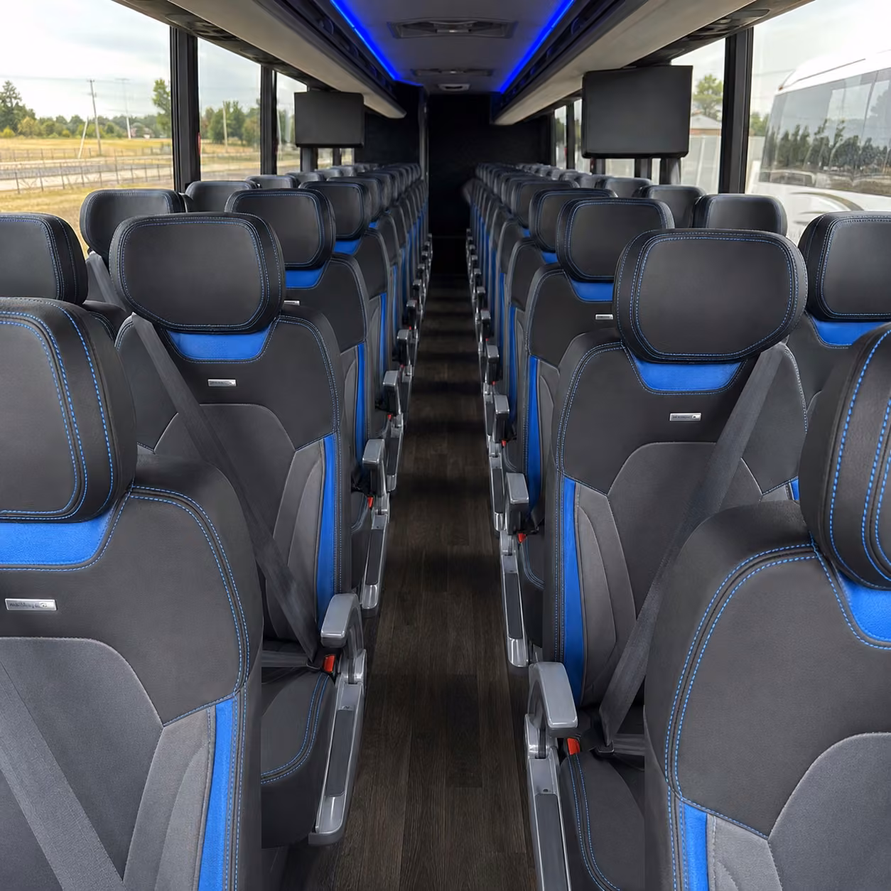 dallas charter bus interior